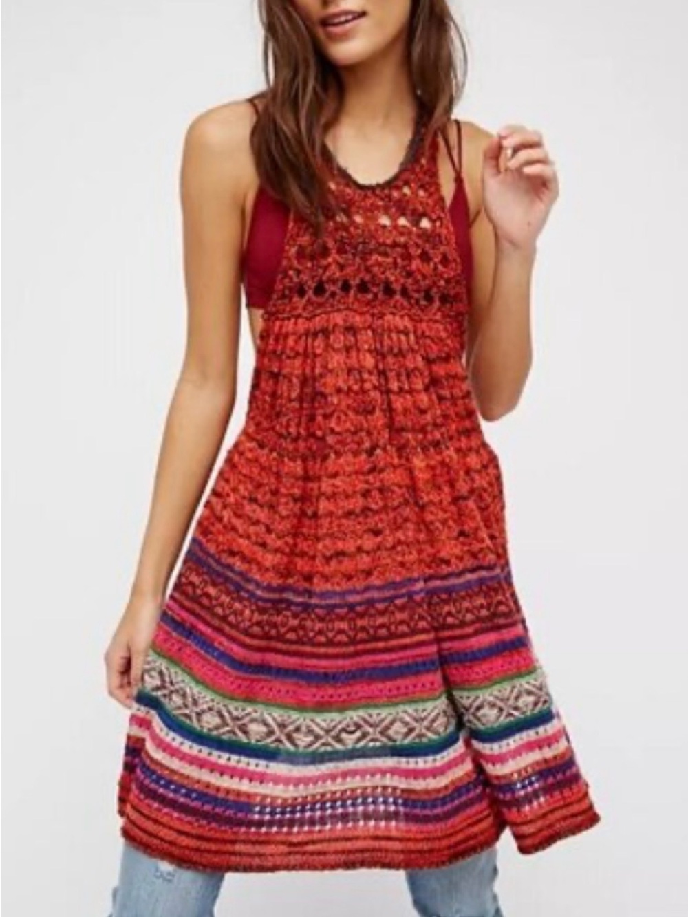 Free People Rare Hearts Tunic Boho Dress Size Small